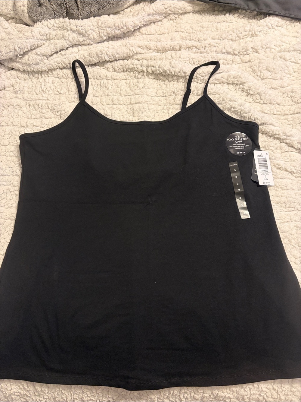 torrid Black Stretchy Scoop Neck Cami with Sports Bra